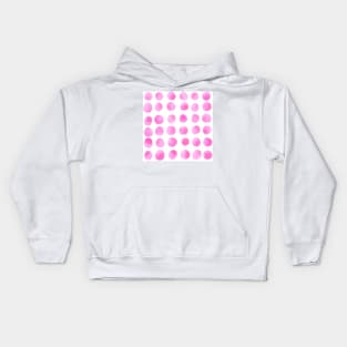 Pink Watercolor Polkadot Circle Pattern Kids Hoodie